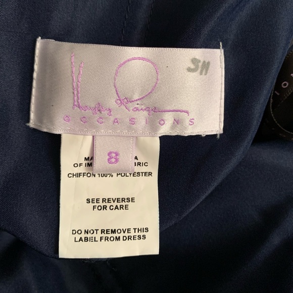 Hayley Paige navy gown with beaded straps - Picture 6 of 6